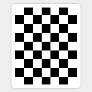 Checkered squares black and white racing flag geometric retro  pattern Magnet